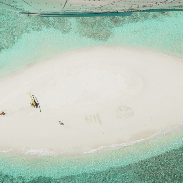 top view of reef water and sand